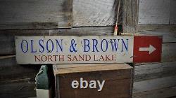 Custom Business Arrow Sign Rustic Hand Made Vintage Wooden Sign
