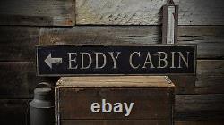 Custom Cabin Directional Arrow Sign Rustic Hand Made Vintage Wooden