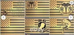 Custom Carved Wooden U. S. Flag fully customized with your insignia, or anything
