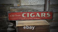 Custom Cigars City State Smoke Room Handmade Vintage Wooden Sign