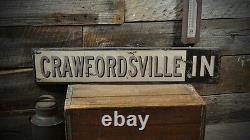 Custom City / State Wood Sign Rustic Hand Made Vintage Wooden