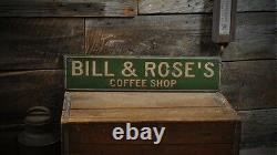 Custom Coffee Shop Sign Primitive Rustic Hand Made Vintage Wooden