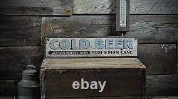 Custom Cold Beer Served Here Man Cave Handmade Vintage Wooden Sign