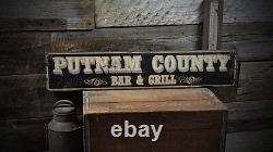 Custom County Bar & Grill Wood Sign Rustic Hand Made Vintage Wooden