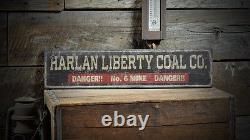 Custom Danger Coal Mine Sign Rustic Hand Made Vintage Wooden