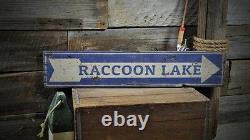 Custom Directional Lake House Sign Rustic Hand Made Wooden Sign