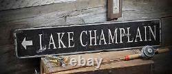 Custom Directional Lake sign Rustic Hand Made Vintage Wooden Sign