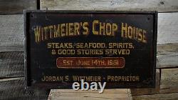 Custom Distressed Chop House Proprietor Sign -Rustic Hand Made Wooden