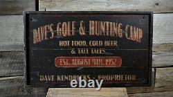 Custom Distressed Golfing Proprietor Sign Rustic Hand Made Wooden