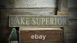 Custom Distressed Lake Superior Sign -Rustic Hand Made Vintage Wooden