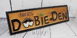 Custom Doobie Den Sign / Personalized Carved Wooden Sign Engraved Wood Plaque