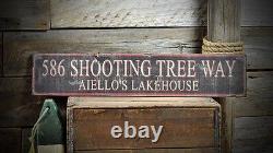 Custom Family Address & Name Sign Rustic Hand Made Vintage Wooden