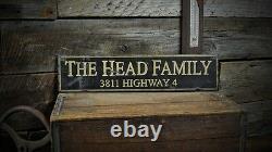 Custom Family & Address Sign Rustic Hand Made Vintage Wooden Sign