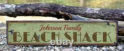 Custom Family Beach Shack Sign Rustic Hand Made Vintage Wooden