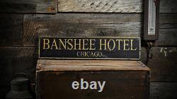 Custom Family Hotel & City Sign Rustic Hand Made Distressed Wooden
