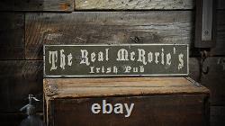Custom Family Irish Pub Sign Rustic Hand Made Distressed Wooden