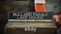 Custom Family Lake House Relax Sign Rustic Hand Made Vintage Wooden