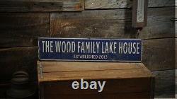 Custom Family Lake House Sign Rustic Hand Made Vintage Wooden