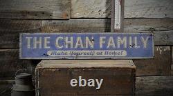 Custom Family Make Yourself At Home Sign Rustic Hand Made Wooden