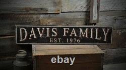Custom Family Name Est Date Sign Rustic Hand Made Vintage Wooden