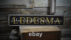 Custom Family Names Sign Rustic Hand Made Vintage Wooden Sign