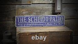 Custom Family Patio Saying Sign Rustic Hand Made Vintage Wooden
