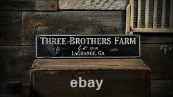 Custom Farm Est Date City State Sign Rustic Hand Made Wooden