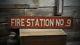 Custom Fire Station Sign Primitive Rustic Hand Made Vintage Wooden
