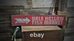 Custom Fish Market Lake House Sign Rustic Hand Made Wooden Sign
