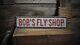 Custom Fishing Fly Shop Sign Rustic Hand Made Vintage Wooden Sign