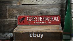 Custom Fishing Shack City State Sign-Rustic Hand Made Distressed Wood