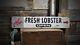 Custom Fresh Lobster Sign -Distressed Rustic Hand Made Vintage Wooden