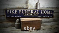 Custom Funeral Home Sign Primitive Rustic Hand Made Vintage Wooden