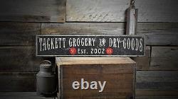 Custom Grocery & Dry Goods Sign Rustic Hand Made Vintage Wooden