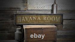 Custom Havana Room Fine Cigar Sign Rustic Hand Made Vintage Wooden