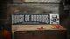 Custom House of Horrors City Sign Rustic Hand Made Halloween Wooden
