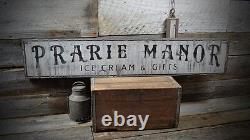 Custom Ice Cream and Gifts Sign Rustic Hand Made Vintage Wooden Sign