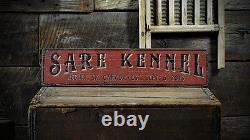 Custom Kennel Est Date City Sign Rustic Hand Made Vintage Wooden