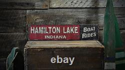Custom Lake House Boat Rides Sign Rustic Hand Made Vintage Wooden