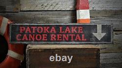 Custom Lake House Canoe Rental Sign Rustic Hand Made Vintage Wooden