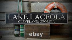 Custom Lake House City State Sign -Rustic Hand Made Distressed Wooden