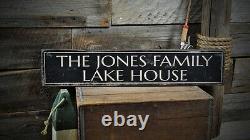 Custom Lake House Sign Rustic Hand Made Vintage Wooden Sign