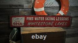 Custom Lake House Water Ski Sign -Rustic Hand Made Vintage Wood Sign