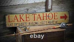 Custom Lake Tahoe Sign Rustic Hand Made Vintage Wooden Sign