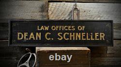 Custom Law Offices of Sign Rustic Hand Made Distressed Wooden