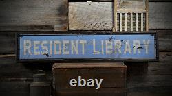 Custom Library Librarian Sign Rustic Hand Made Distressed Wooden