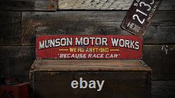 Custom Motor Works Auto Sign Rustic Hand Made Distressed Wooden