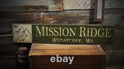 Custom Mountain Ridge City / State Sign Rustic Hand Made Wooden
