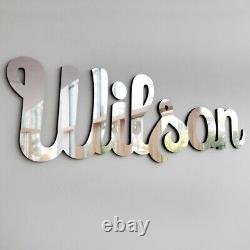 Custom Name Sign Personalized Gold Mirror Words Text Logo Cutout Acrylic Decor