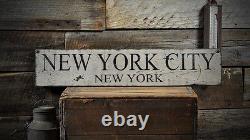 Custom New York City New York Sign Rustic Hand Made Vintage Wooden